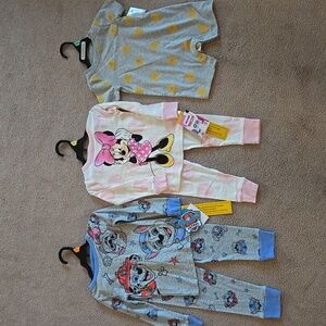 Kids Character Pajama 3 Sets Paw, Mickey, Sun NWTS